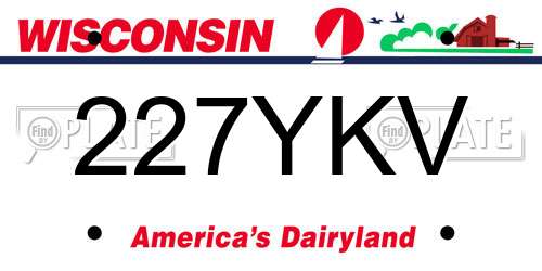 227YKV Wisconsin License Plate