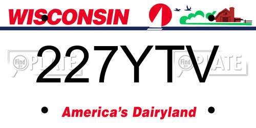 227YTV Wisconsin License Plate