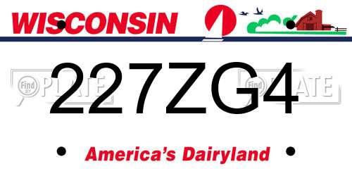 227ZG4 Wisconsin License Plate