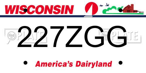 227ZGG Wisconsin License Plate