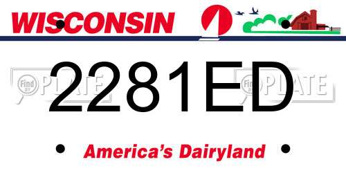 2281ED Wisconsin License Plate