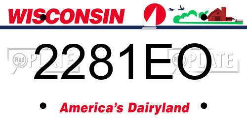 2281EO Wisconsin License Plate