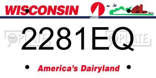 2281EQ Wisconsin License Plate