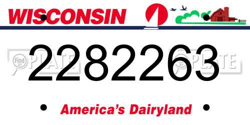 2282263 Wisconsin License Plate