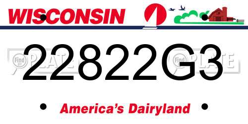 22822G3 Wisconsin License Plate