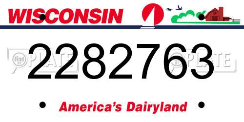 2282763 Wisconsin License Plate