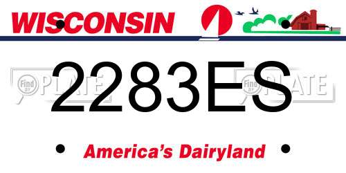 2283ES Wisconsin License Plate