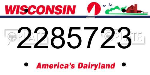 2285723 Wisconsin License Plate