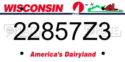 22857Z3 Wisconsin License Plate