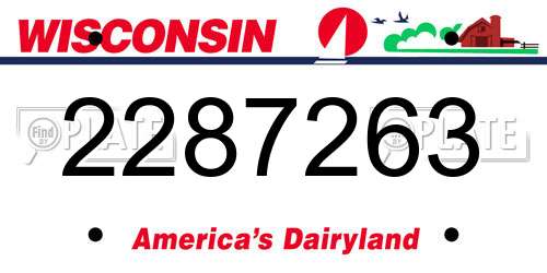 2287263 Wisconsin License Plate