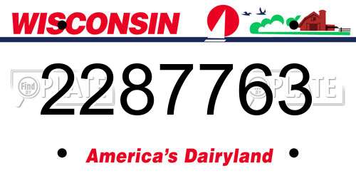 2287763 Wisconsin License Plate