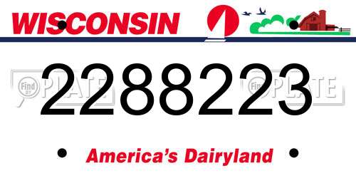 2288223 Wisconsin License Plate