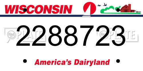 2288723 Wisconsin License Plate