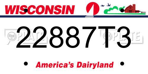 22887T3 Wisconsin License Plate