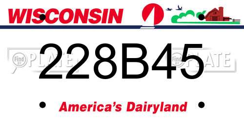 228B45 Wisconsin License Plate