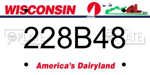 228B48 Wisconsin License Plate