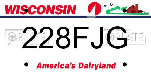 228FJG Wisconsin License Plate