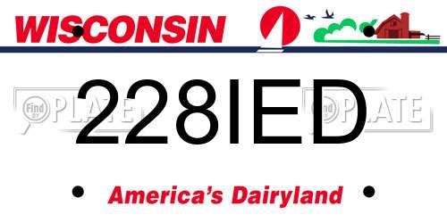 228IED Wisconsin License Plate