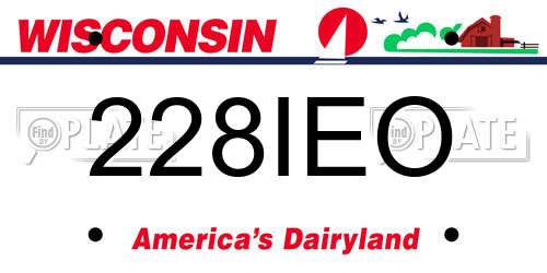 228IEO Wisconsin License Plate