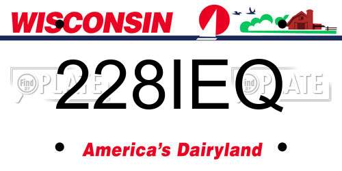 228IEQ Wisconsin License Plate