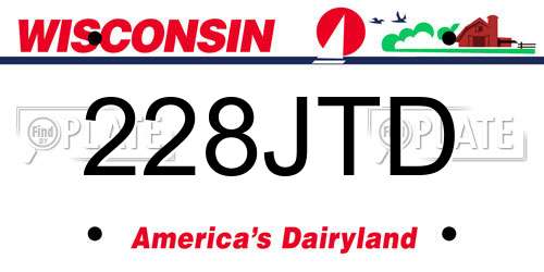 228JTD Wisconsin License Plate