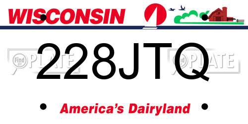 228JTQ Wisconsin License Plate
