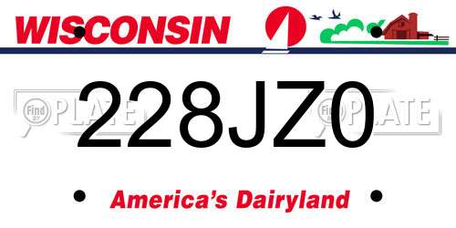 228JZ0 Wisconsin License Plate