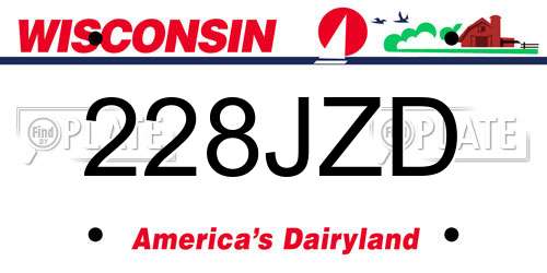 228JZD Wisconsin License Plate