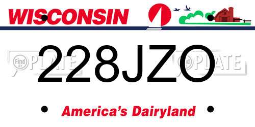 228JZO Wisconsin License Plate