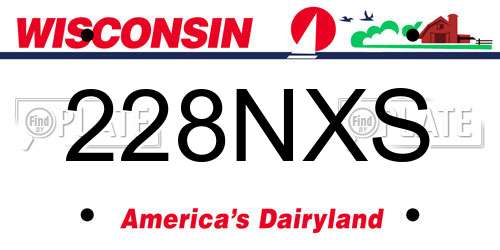 228NXS Wisconsin License Plate