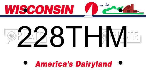 228THM Wisconsin License Plate