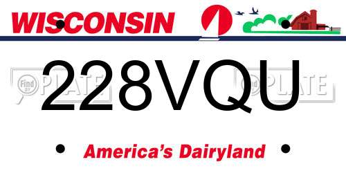228VQU Wisconsin License Plate