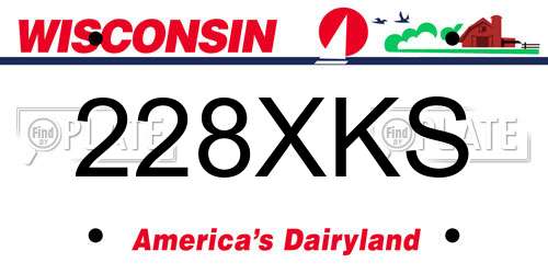228XKS Wisconsin License Plate
