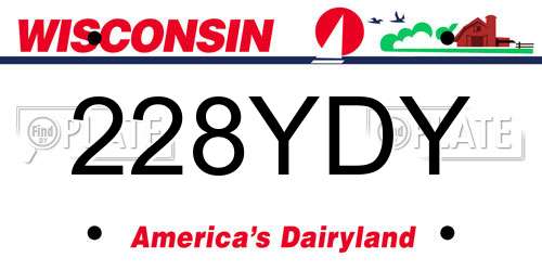 228YDY Wisconsin License Plate