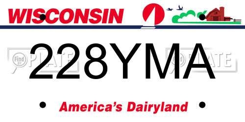 228YMA Wisconsin License Plate