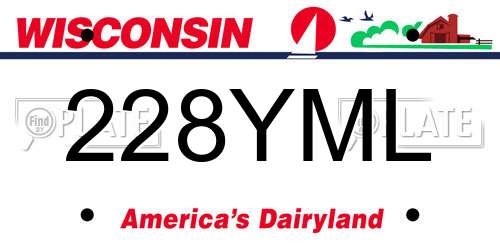 228YML Wisconsin License Plate