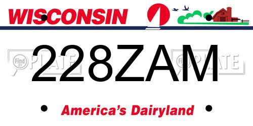 228ZAM Wisconsin License Plate