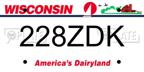 228ZDK Wisconsin License Plate