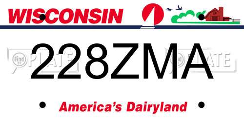 228ZMA Wisconsin License Plate