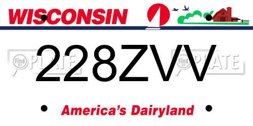 228ZVV Wisconsin License Plate