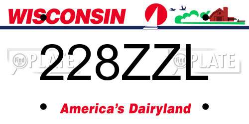 228ZZL Wisconsin License Plate