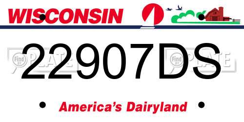 22907DS Wisconsin License Plate