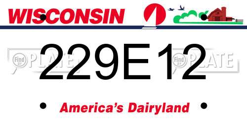 229E12 Wisconsin License Plate