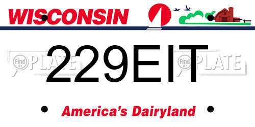 229EIT Wisconsin License Plate