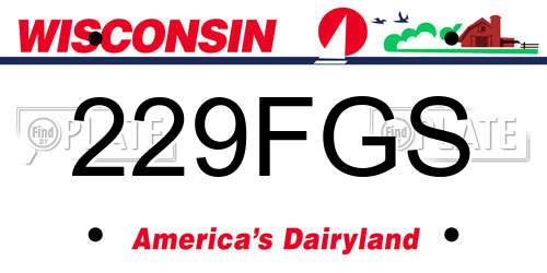 229FGS Wisconsin License Plate