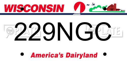229NGC Wisconsin License Plate