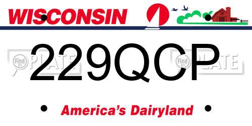 229QCP Wisconsin License Plate