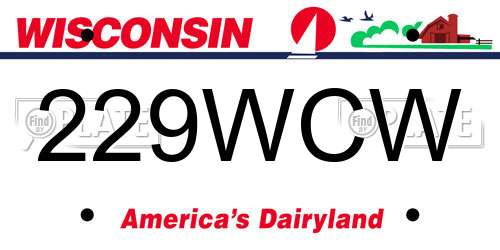 229WCW Wisconsin License Plate