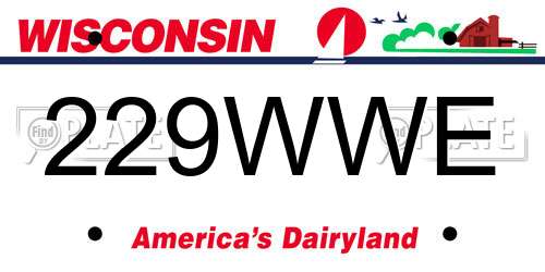 229WWE Wisconsin License Plate