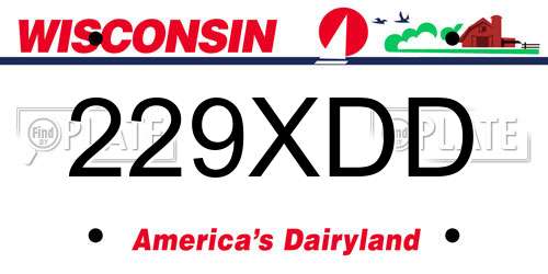 229XDD Wisconsin License Plate